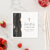 Black Gold Agate Erste Heilige Kommune Serviette (Beispiel)