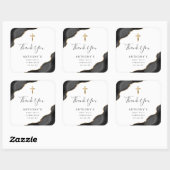 Black Gold Agate Erste Heilige Kommune Vielen Dank Quadratischer Aufkleber (Blatt)