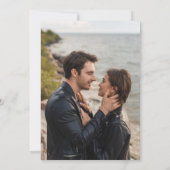 Black Gold Agate Foto Dark Wedding Einladung (Rückseite)