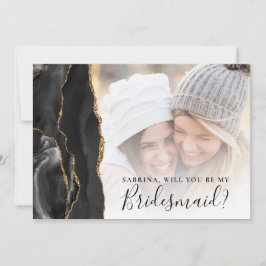 Black Gold Agate Foto von Bridesmaid Propoal