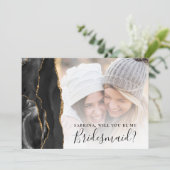 Black Gold Agate Foto von Bridesmaid Propoal (Stehend Vorderseite)