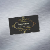 Black Gold Agate Frame Business Card Magnetische Visitenkarte (Beispiel)