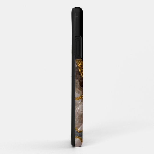 Black & Gold Agate Geode Case-Mate iPhone Hülle (Hinten/Rechts)