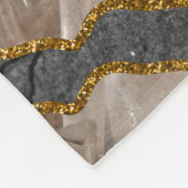 Black & Gold Agate Geode Glitzer Fleecedecke (Ecke)