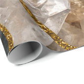 Black & Gold Agate Geode Glitzer Geschenkpapier (Rolleneckpunkt)