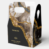 Black & Gold Agate Geode Glitzer Hochzeit Geschenkschachtel (Geöffnet)