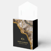 Black & Gold Agate Geode Glitzer Hochzeit Geschenkschachtel (Geöffnet)