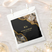 Black & Gold Agate Geode Glitzer Hochzeit Geschenktütchen (Ausgeschnitten)