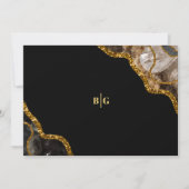 Black & Gold Agate Geode Glitzer Hochzeit Save The Date (Vorderseite)