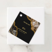 Black & Gold Agate Geode Glitzer Hochzeitsgeschenk Geschenkanhänger (Beispiel)