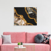 Black & Gold Agate Geode Glitzer Leinwanddruck (Insitu (Wohnzimmer))
