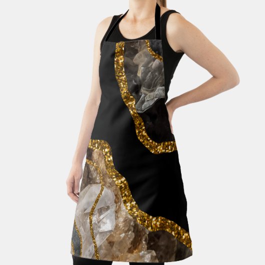 Black & Gold Agate Geode Glitzer Schürze (InSitu)