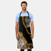 Black & Gold Agate Geode Glitzer Schürze (Getragen)