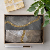 Black & Gold Agate Geode Glitzer Seidenpapier (Geschenk)