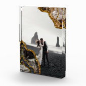 Black & Gold Agate Geode Glitzer Wedding Foto (Rechts)