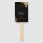 Black & Gold Agate Geode Glitzer Wedding Program Fächer (Rückseite)
