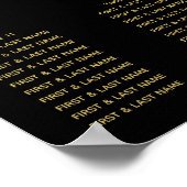 Black & Gold Agate Geode Wedding Seekarte Poster (Ecke)