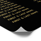 Black & Gold Agate Geode Wedding Seekarte Poster (Ecke)