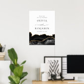 Black Gold Agate Geode Wedding Willkommenszeichen Poster (Heimbüro)