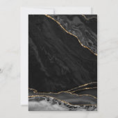 Black Gold Agate Marble 70. Geburtstag Einladung (Rückseite)