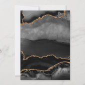 Black Gold Agate Marble Arch Muslime Hochzeit Einladung (Rückseite)