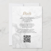 Black Gold Agate Marble QR Code Hochzeit Einladung (Rückseite)
