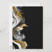 Black Gold Agate Marble Wedding Einladung (Rückseite)