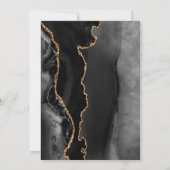 Black Gold Agate Marble Wedding Einladung (Rückseite)