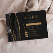 Black Gold Agate Meetings Optionen Dunkle Hochzeit RSVP Karte