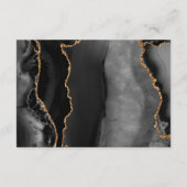 Black Gold Agate Modern Script Wedding Details Begleitkarte (Rückseite)