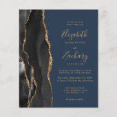 Black Gold Agate Navy Blue Wedite (Vorderseite)