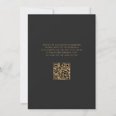 Black Gold Agate QR Code 50. Geburtstag Einladung (Rückseite)