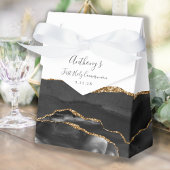 Black Gold Agate Script Erste Kommune Geschenkschachtel
