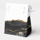 Black Gold Agate Script Erste Kommune Geschenkschachtel (Rückseite)