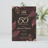 Black Gold Agate Überraschung 50. Geburtstag Einladung (Stehend Vorderseite)