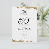 Black Gold Agate Überraschung 50. Geburtstag Einladung (Stehend Vorderseite)