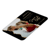 Black Gold Agate Wedding Foto Save the Date Magnet (Linke Seite)