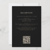 Black Gold Agate Wedding QR Code Elegant Einladung (Rückseite)