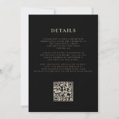 Black Gold Agate Wedding QR Code Elegant Einladung (Rückseite)