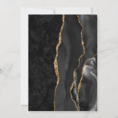 Black & Gold Agate Wedding RSVP Einladung (Rückseite)