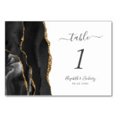 Black Gold Agate Wedding Tischnummer (Rückseite)