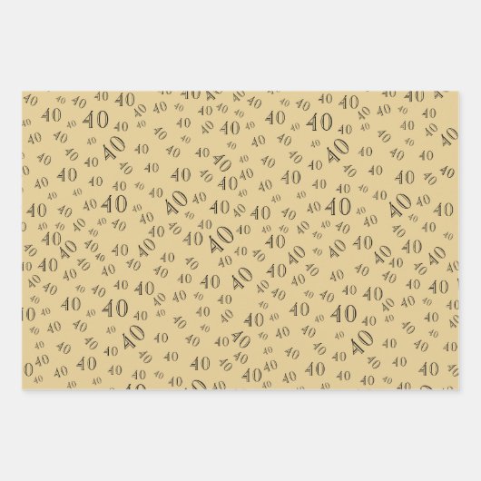 Black Gold Age Photo 40th Birthday Geschenkpapier Set (Vorderseite 3)