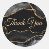 Black Gold agelegante danke Runder Aufkleber (Vorderseite)