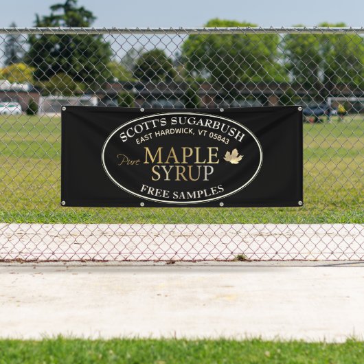 Black & Gold Ahornsirup Gold Leaf Farmer's Market Banner (Insitu)