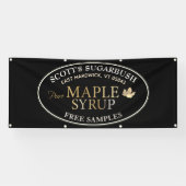 Black & Gold Ahornsirup Gold Leaf Farmer's Market Banner (Horizontal)