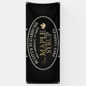 Black & Gold Ahornsirup Gold Leaf Farmer's Market Banner (Vertikal)