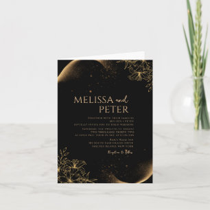 Black Gold Alkoholtink Foto Einladung Hochzeit