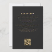 Black Gold All in One QR Code Hochzeit Einladung (Rückseite)