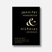 Black Gold Ampere und Hochzeit speichern das Datum Folieneinladung