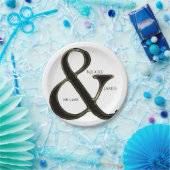 Black & Gold Ampersand Chic Hochzeitsempfang Pappteller (Party)